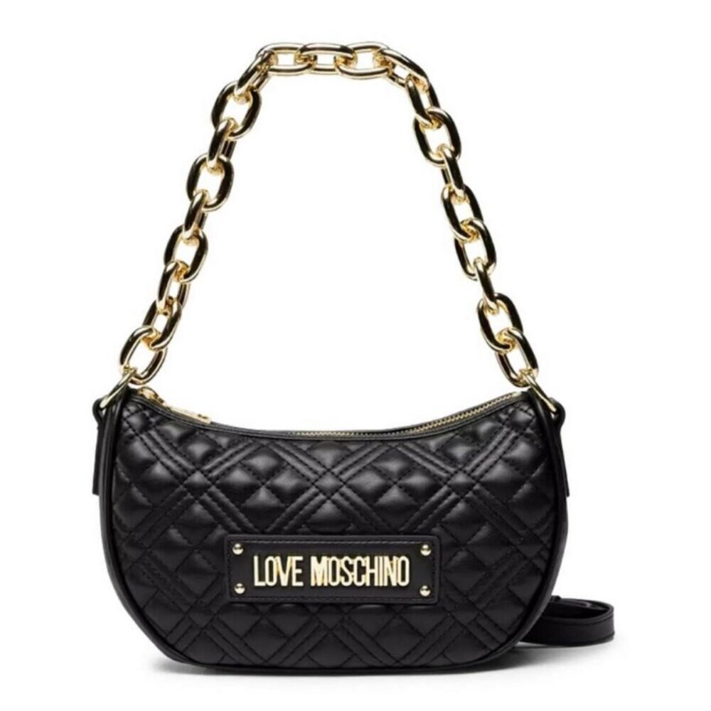 LOVE MOSCHINO WOMEN'S HANDBAG BAG BORSA QUILTED PU NERO JC4027PP1FLA0